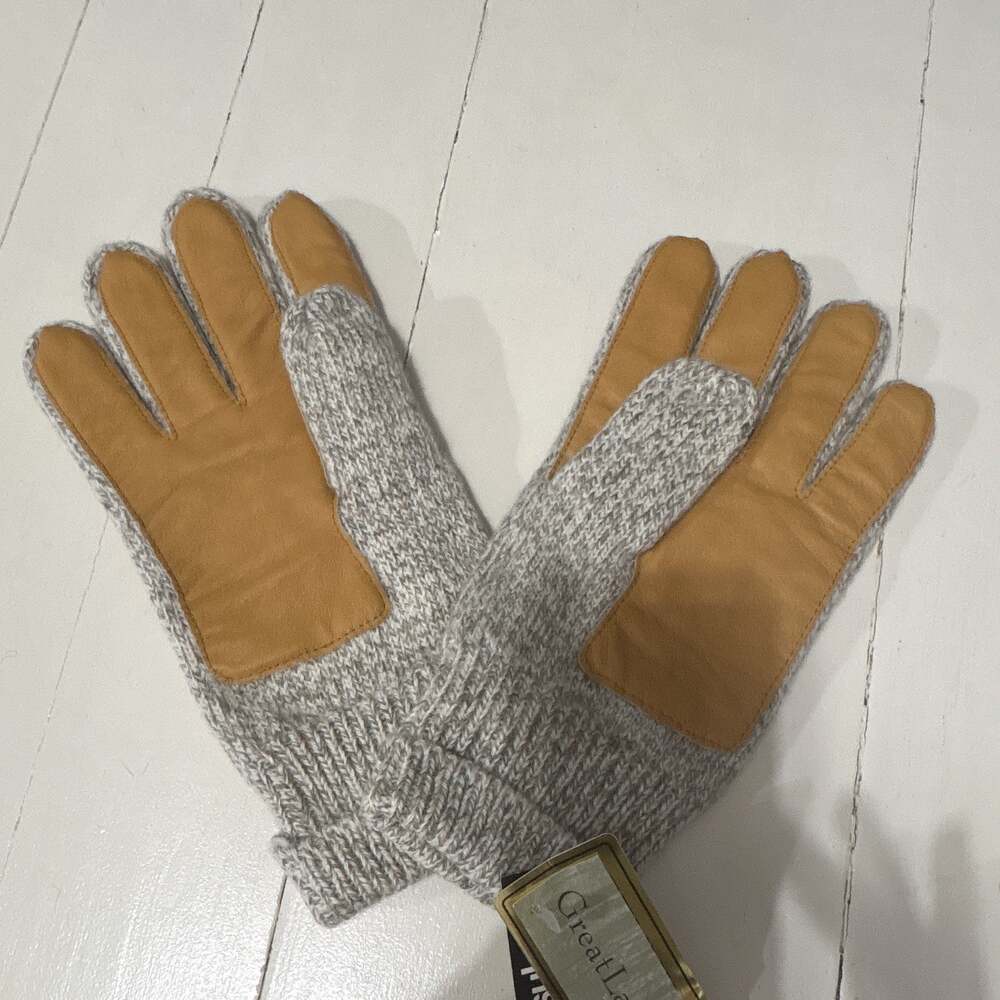 New! Vintage Men’s Thinsulate 3M Wool And Leather Gloves One size